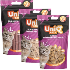 UNIQ PETS Zestaw przysmaków dla kota 3x50g