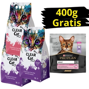 Clear Cat Blanco Baby Powder/Lawenda żwirek bentonitowy 3x5l