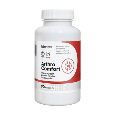 Lab-v Arthro Comfort – Kompleksowe wsparcie zdrowia stawów oraz układu ruchu dla psów i kotów 90 kapsułek