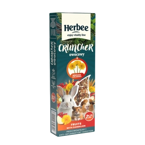 HERBEE cruncher dla gryzoni i królików 115g owocowy z mniszkiem lekarskim
