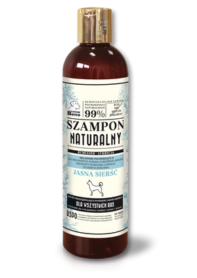 SUPER BENO Szampon naturalny dla psa jasna sierść 300ml