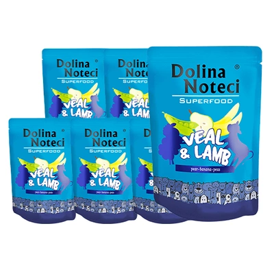 DOLINA NOTECI SUPERFOOD cielęcina i jagnięcina 10 x  300g - karma mokra dla psa