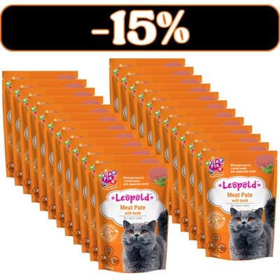 Leopold Pasztet mięsny z jagnięciną dla kotów 24x100g 