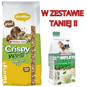 VERSELE-LAGA Crispy Muesli - Hamster&Co 20kg - data ważności 16.07.2025r. + VERSELE LAGA Crock Complete Herbs - przysmak z ziołami dla królików i gryzoni 50g