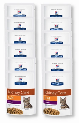 HILL'S PD Prescription Diet Feline k/d Kidney Care Wołowina 12x85g - saszetka