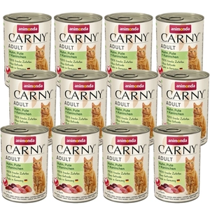 ANIMONDA Cat Carny Adult smak: kurczak, indyk, królik 12x400g