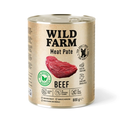 WILD FARM Pate Beef 800g bezglutenowa karma dla psa