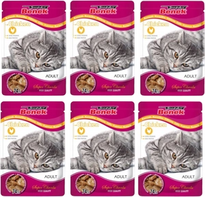 SUPER BENEK Adult Saszetka dla kota z kawałkami kurczaka 24x100g