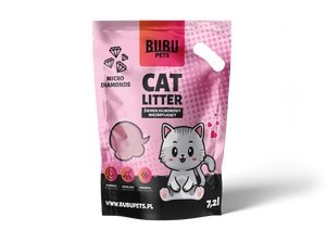 BUBU Pets Żwirek Silikonowy Niezbrylający Micro Różowy 7,2l 3kg opakowanie uszkodzone (2517)