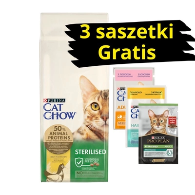 PURINA Cat Chow Sterilised Karma bogata w kurczaka 15kg 