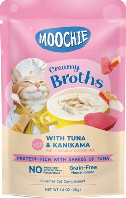 MOOCHIE Creamy Broths With Tuna & Kanikama Grain-Free 40g Kremowy bulion z tuńczykiem i kanikamą