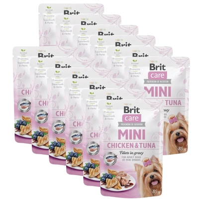 Brit Care Mini Chicken & Tuna fillets in gravy 12x85g