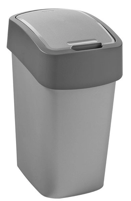 Curver Kosz na śmieci "FLIP BIN" 10L Srebrny/grafit