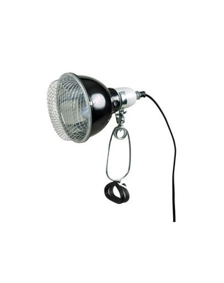 TRIXIE Lampa z klamrą zaciskową, czarna, z siatką ochronną, o 14cm/7cm, 75W