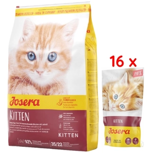 JOSERA Kitten 10kg + JOSERA Pate Kitten z olejem z łososia 16x85g