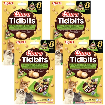 INABA Cat Churu Tidbits - kurczak z bulionem Dashi 4x(8x12g)