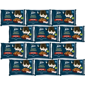 FELIX Tasty Shreds Karma dla dorosłych kotów wiejskie smaki w sosie 12x(4x80g)