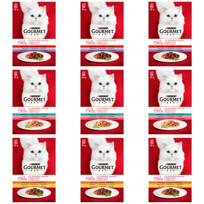 GOURMET mon Petit Pokarm dla kotów - MIX SMAKÓW 72x50g 