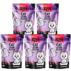 BUBU Pets Żwirek Silikonowy Niezbrylający Micro lavender fioletowy 5x3,8l