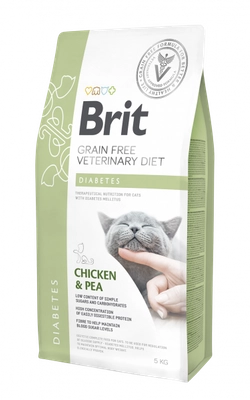 Brit gf veterinary diets cat diabetes 5kg opakowanie uszkodzone (2583,2661,4496)