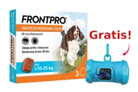  Frontpro tabletki na pchły i kleszcze L 68mg 10-25kg x 3tabl + Frontline Dozownik na woreczki GRATIS!