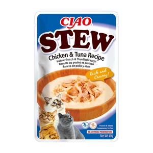 INABA  Cat Ciao Stew - kremowa potrawka dla kota o smaku kurczaka i tuńczyka 40g