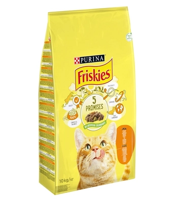 PURINA Friskies Karma dla kotów z kurczakiem i z warzywami 10kg \ Opakowanie uszkodzone (4135)