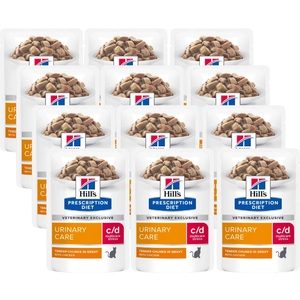 HILL'S PD Prescription Diet Feline c/d Urinary Stress Kurczak 12 x 85g saszetka