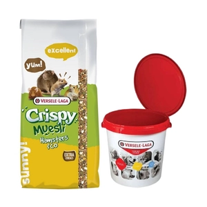 VERSELE-LAGA Crispy Muesli - Hamster&Co 20kg - data ważności 16.07.2025r. + Versele-Laga - pojemnik na karmę 25kg GRATIS!
