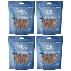 DOLINA NOTECI Natural Treats Pork Tongues ozory wieprzowe przysmak dla psa 4x150g