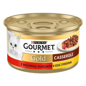 Purina Gourmet Gold z wołowiną i kurczakiem w sosie z pomidorami 85g