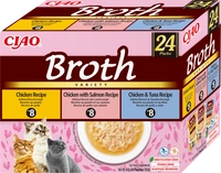 INABA Ciao Broth - karma uzupełniająca dla kota bulion o smaku kurczaka, łososia i tuńczyka 24x40g