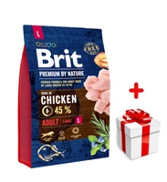 BRIT Premium By Nature Adult L 3kg + niespodzianka dla psa GRATIS!