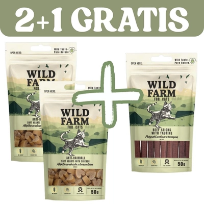 WILD FARM przysmaki dla kota 3x50g 