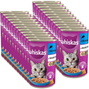 WHISKAS Adult puszka 24x400 g - mokra karma dla dorosłego kota, kawałki z tuńczykiem w galaretce
