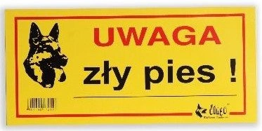 DINGO tabliczka ostrzegawcza "UWAGA ZŁY PIES"