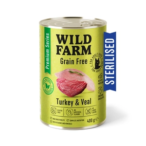 WILD FARM Premium Grain Free Turkey and Veal 400g  - bezzbożowa karma dla kota sterylizowanego