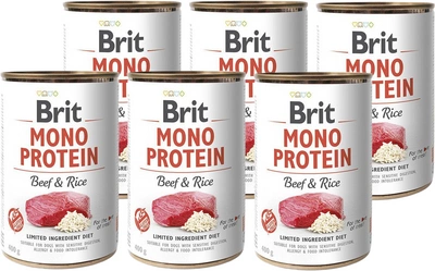 BRIT MONO PROTEIN BEEF & BROWN RICE 6x400g