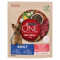 PURINA ONE Mini Adult Wołowina, ryż - sucha karma dla psa - 3x800g