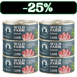 WILD FARM Mousse Lamb 6x85g - bezzbożowy mus dla kota