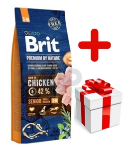 BRIT Premium By Nature Senior S+M 15kg + niespodzianka dla psa GRATIS!