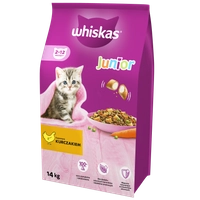 WHISKAS Junior 14kg - sucha karma dla dla kociąt, z pysznym kurczakiem \ Opakowanie uszkodzone (9641,9734,9852, 9878, 9900) !!! 