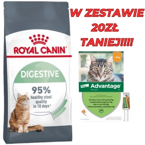 ROYAL CANIN®   Digestive Care 10 kg karma sucha dla kotów dorosłych wspierająca prawidłowe trawienie + Advantage - dla kotów (0,4mlx4) *roztwór* blister