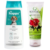 BOTANIQA FOR EVER BATH Açaí & Pomegranate Shampoo 250ml + HAPPS - żel zwalczający pchły 150ml
