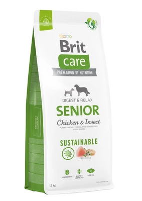 BRIT CARE Dog Sustainable Senior Chicken & Insect 12kg  \ Opakowanie uszkodzone (5519) !!!