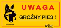 DINGO tabliczka ostrzegawcza "UWAGA GROŹNY PIES"