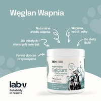 Lab-v Węglan Wapnia – Naturalne źródło wapnia dla psów i kotów 250 g