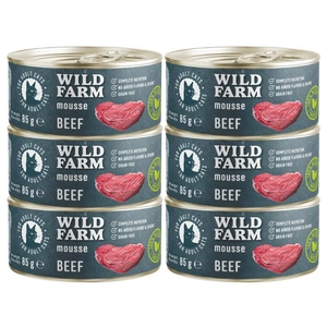 WILD FARM Mousse Beef 6x85g - bezzbożowy mus dla kota