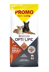 VERSELE-LAGA Opti Life Adult Digestion Medium&Maxi 12,5kg + 2,5kg GRATIS opakowanie uszkodzone (5185)