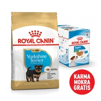 ROYAL CANIN Yorkshire Terrier Puppy 7,5kg karma sucha dla szczeniąt do 10 miesiąca, rasy yorkshire terrier+Karma mokra GRATIS!
